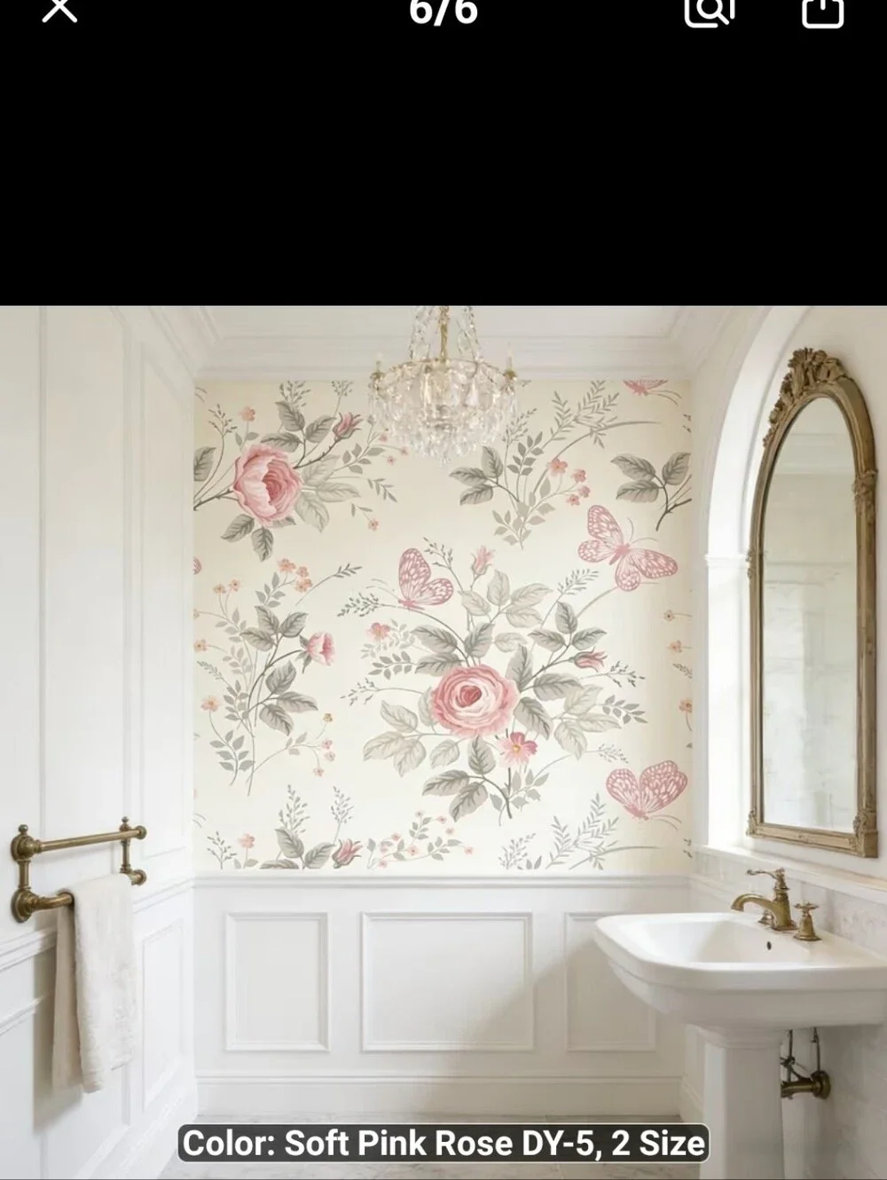 New Roll of Floral Soft Pink Rose Wallpaper #1580-520